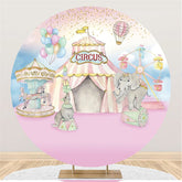Lofaris Circle Light Pink Circus Theme Birthday Party Backdrop